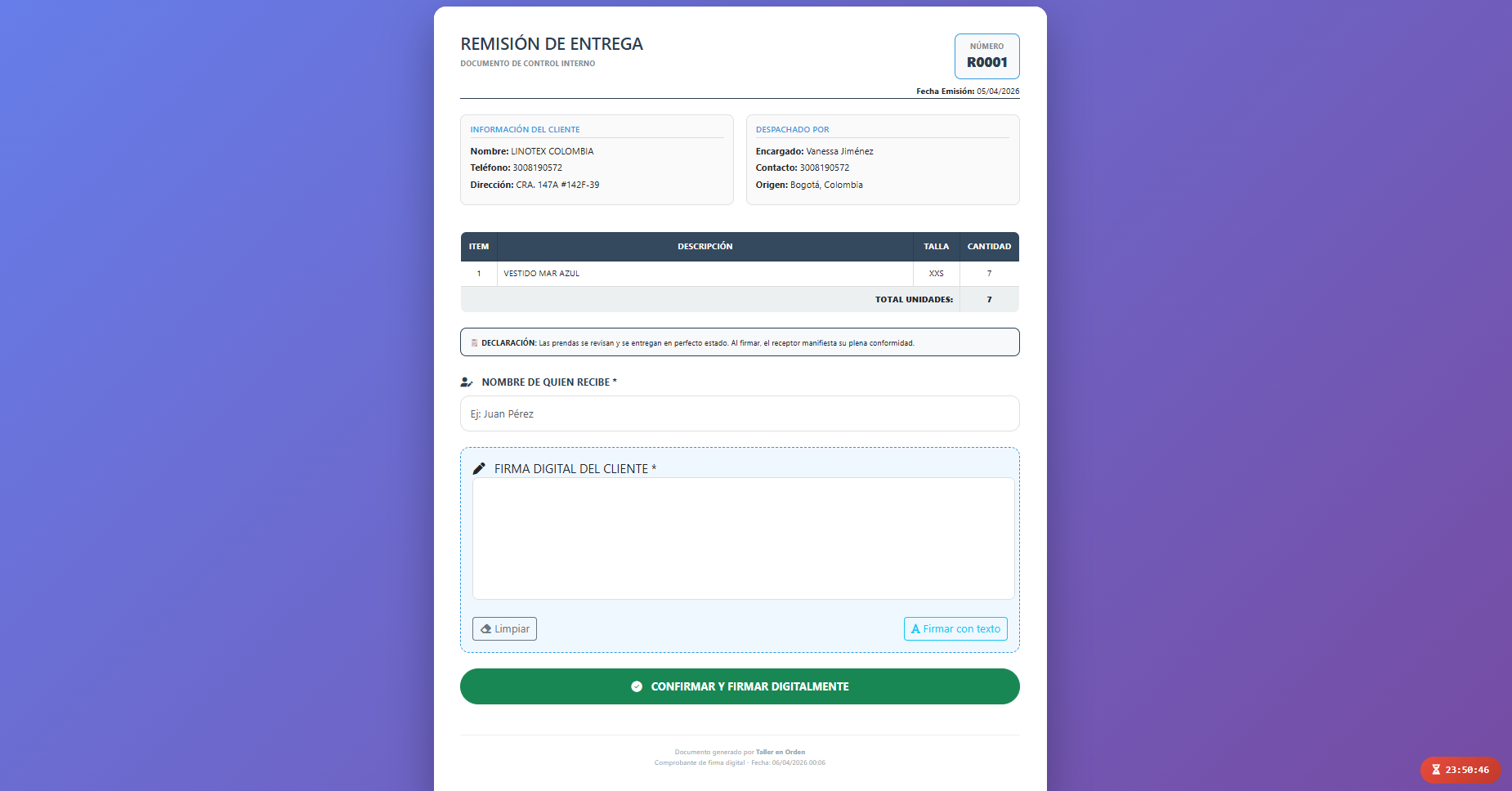 Todo en uno confección